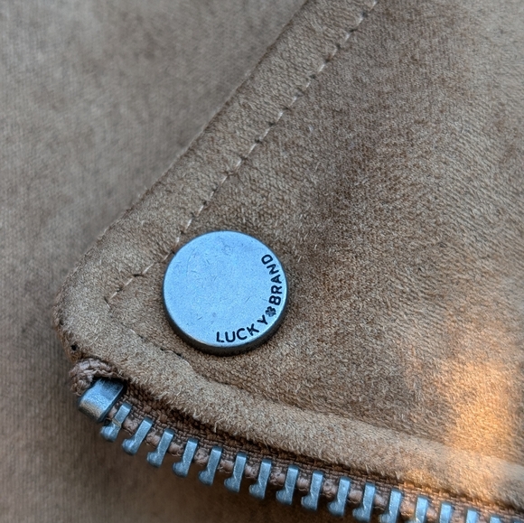 Lucky Brand Faux Suede Moto Jacket - Picture 2 of 16